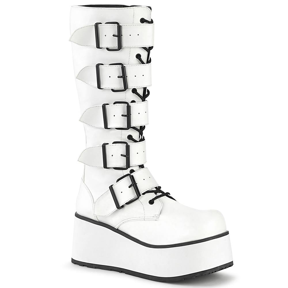 DemoniaCult - TRASHVILLE518 Bottes de plateforme - Blanc/Noir Product image